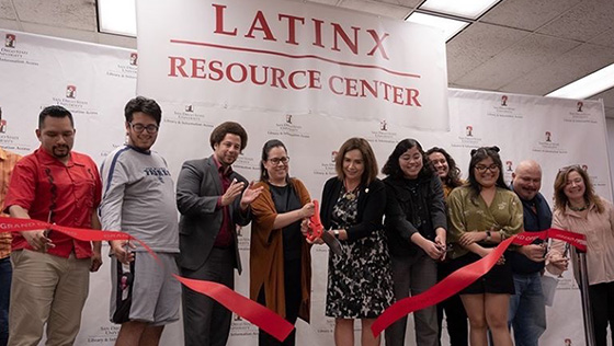 Ribbon cutting ceremony during the opening of the LatinX Center