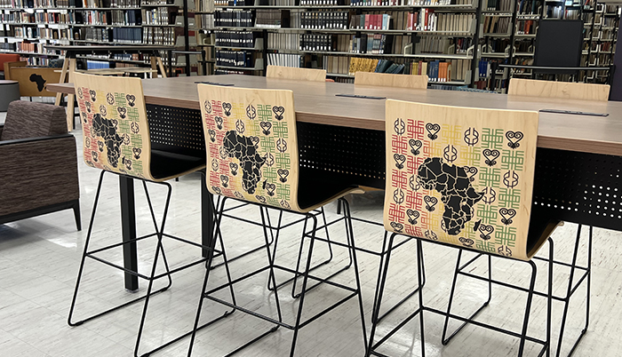 Chairs in the Africana Studies Collection area