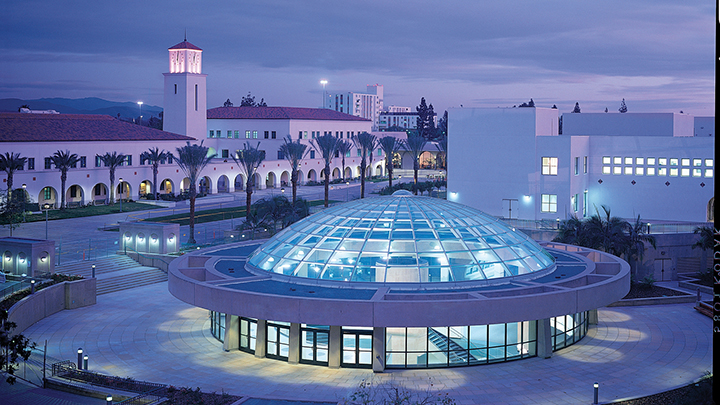 Library Dome at night