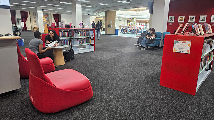 Students in the Gateway Collection area