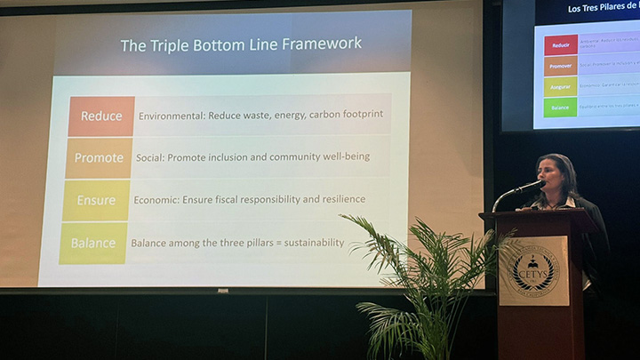 Sarah Tribelhorn presenting