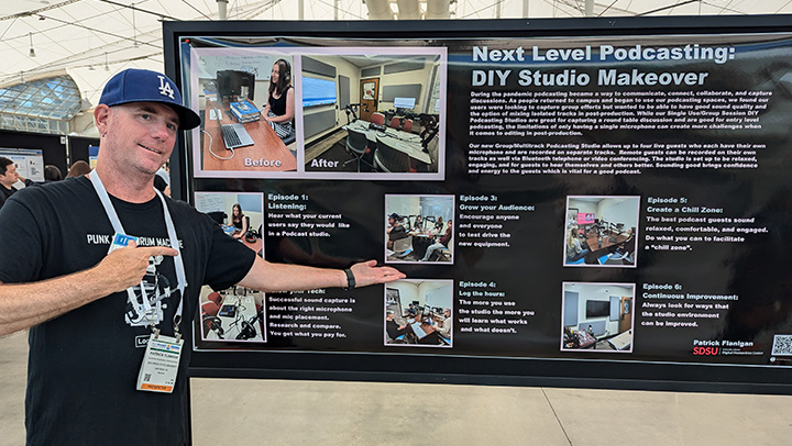 Patrick Flanigan with his ALA presntation poster