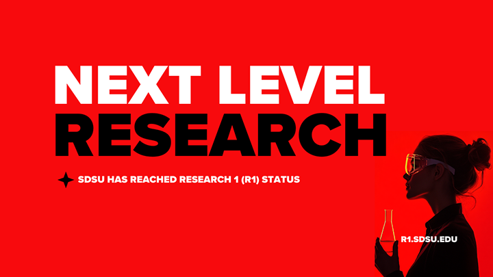 SDSU announcement graphic of R1 status