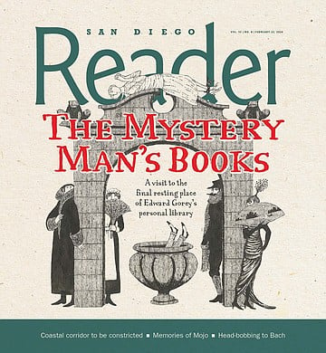 San Diego Reader cover with Edward Gorey illustration