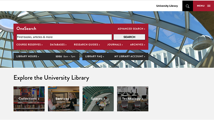 Library homepage