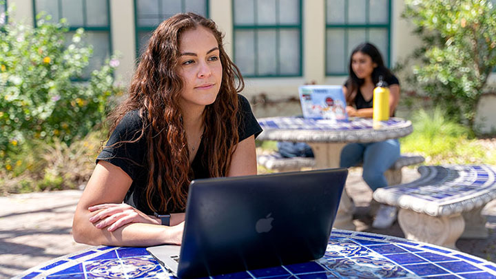 Student with laptop