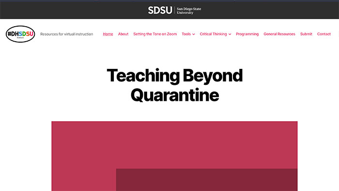 DH teaching beyond quarantine webpage