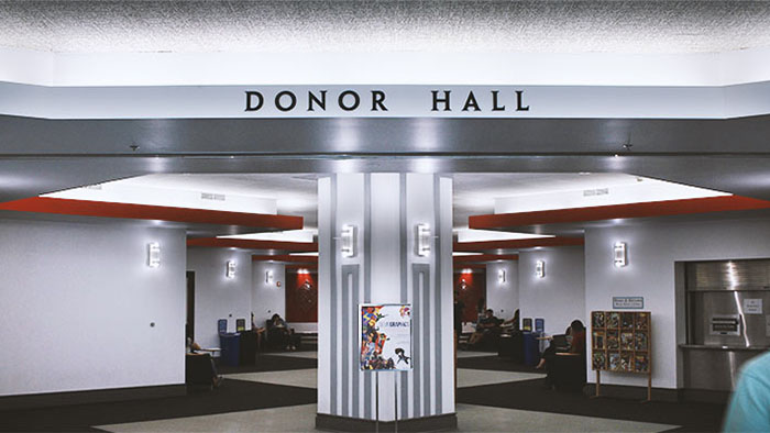 Entrance to the DemoGRAPHICS exhibit in the Donor Hall.