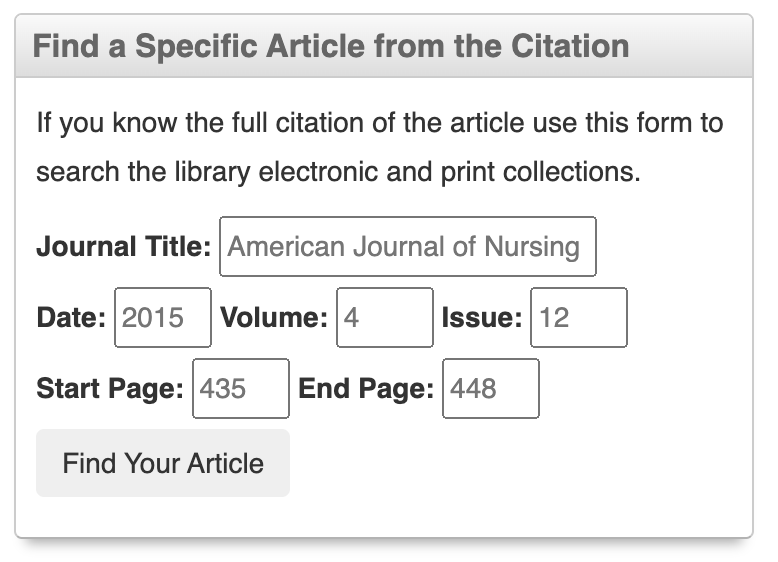 Find a specific article from the citation