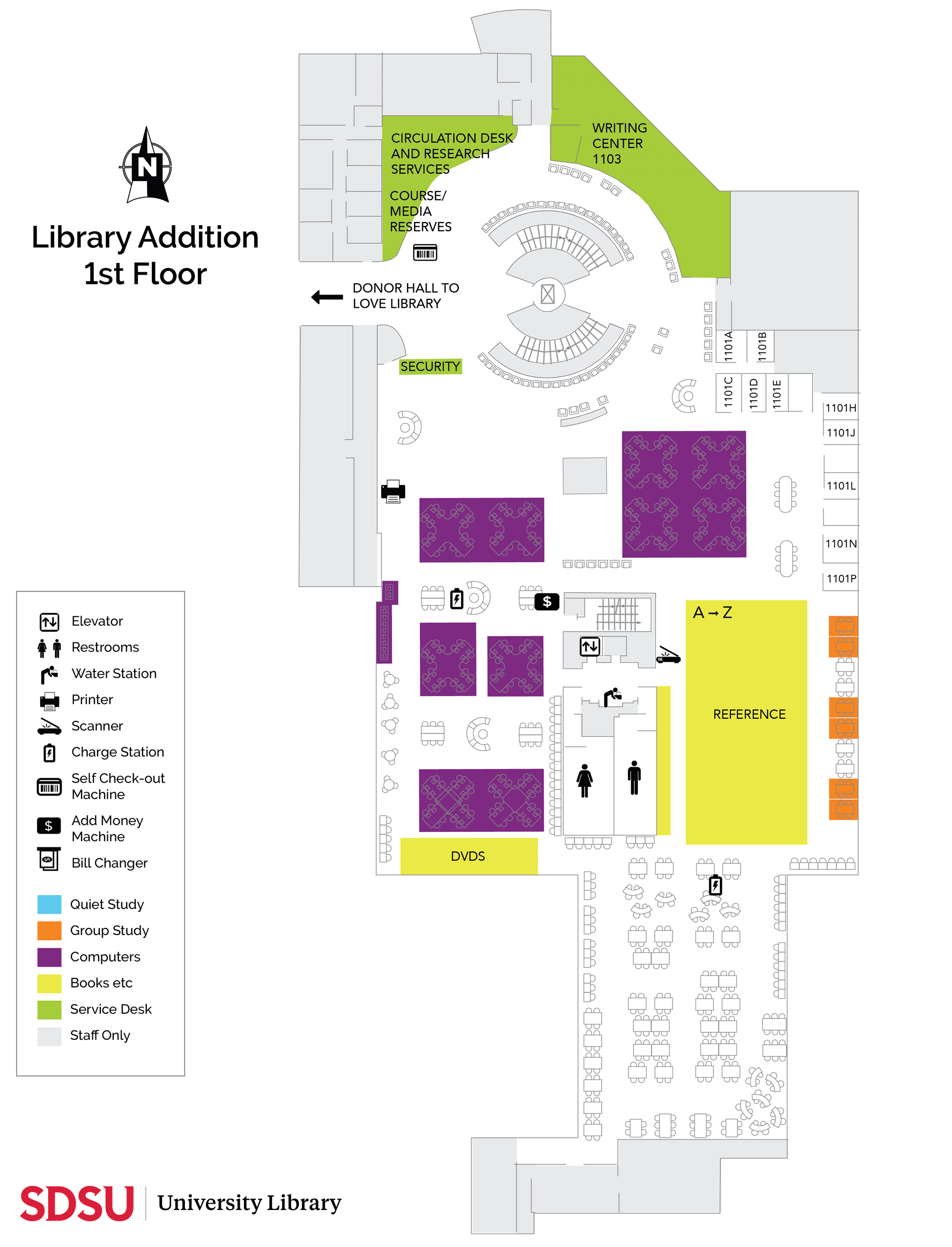 Library Addition 1st Floor Map
