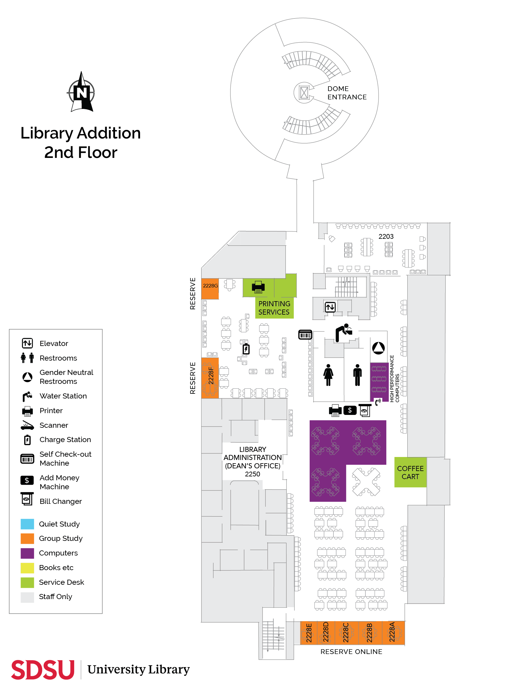 Library Addition 2nd Floor Map