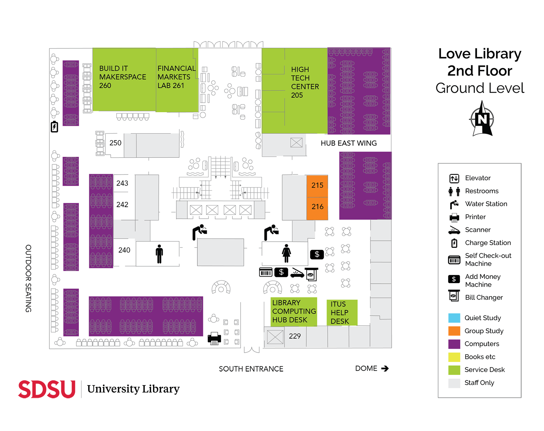 Love Library 2nd Floor Map