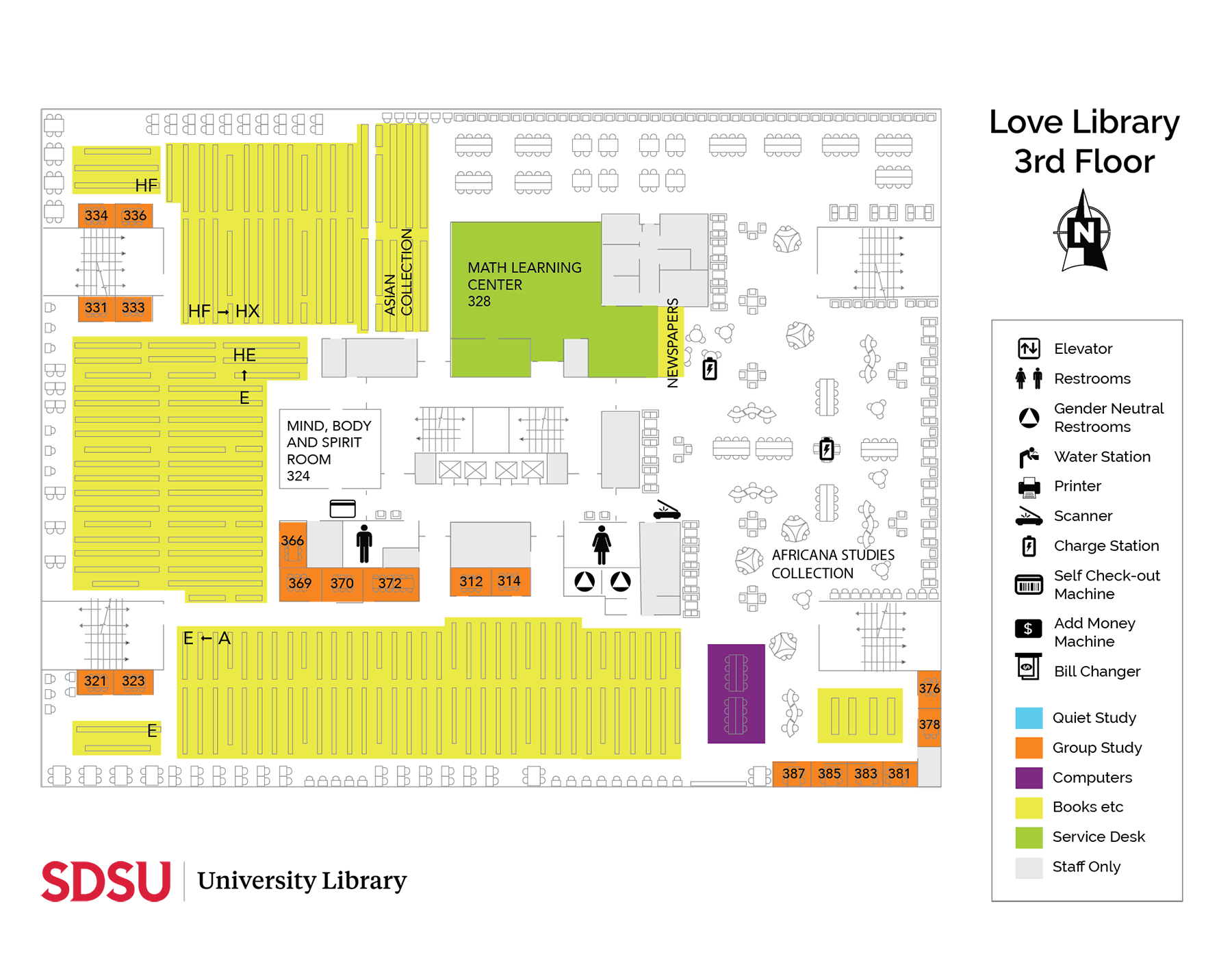 Love Library 3rd Floor Map